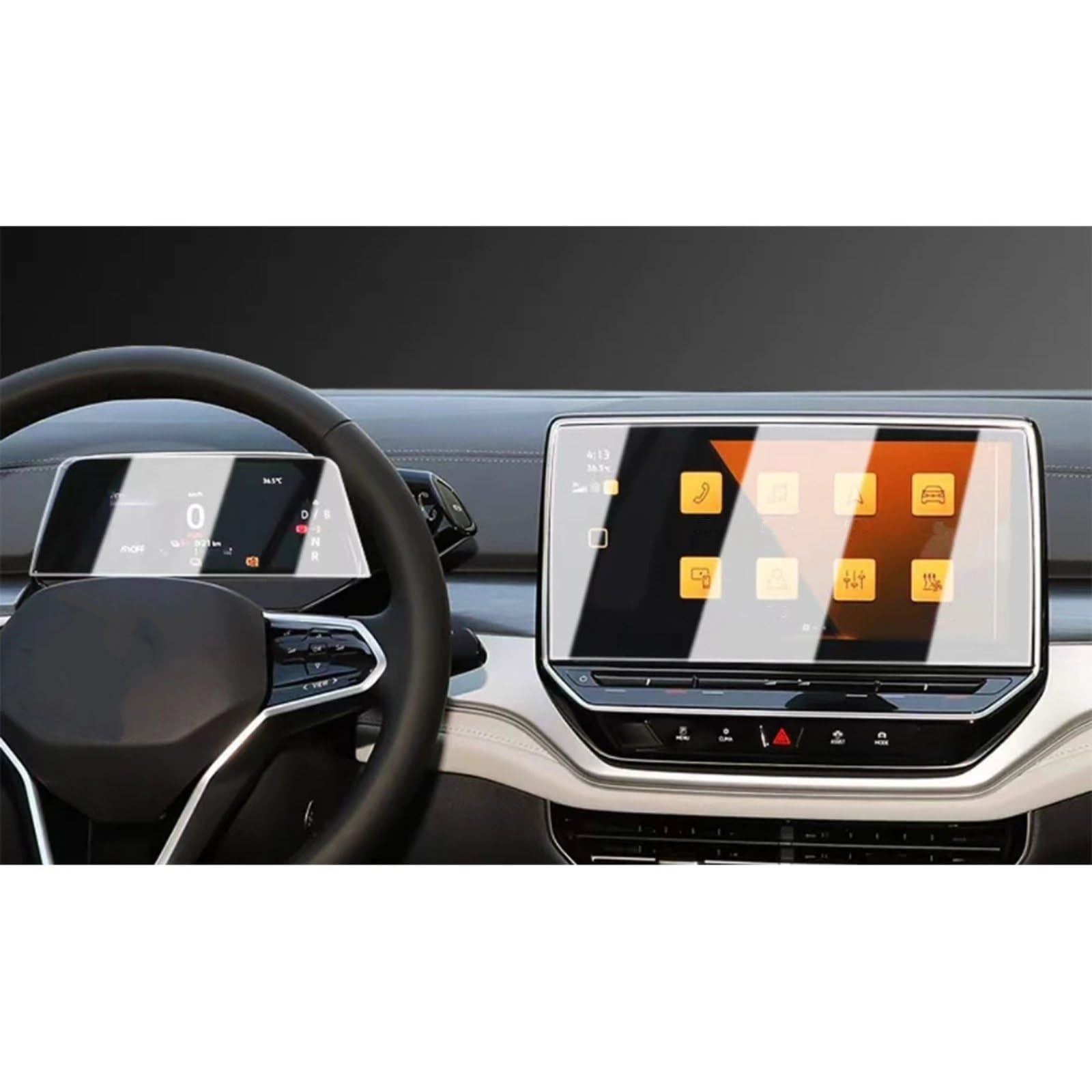 Cttabkl Auto Navigation Schutzfolie Kompatibel Mit VW Für ID6X Für ID6 Für CROZZ 2021 2022 2023 Autonavigationsschutzfolie Auto-LCD-GPS-Displayschutz Aus Gehärtetem Glas Für Das Armaturenbrett von Cttabkl