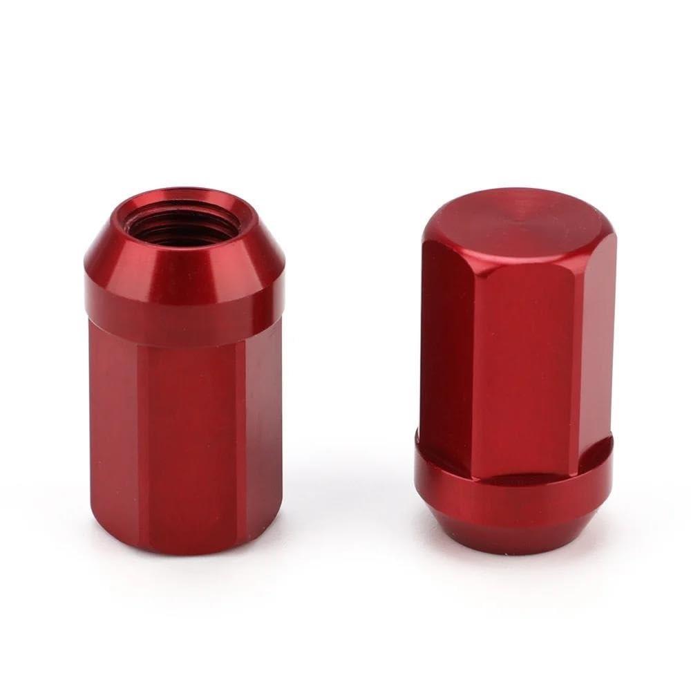 Cttabkl Kompatibel Mit KIA Für Picanto Für Proceed Für Sorento Radmuttern HEX 17 Mm M12 X 1,25 M12 X 1,5 7075-T6 32 Mm Radmuttern Zubehör 20 Stück Radschraubenmuttern(Red,M12x1.25) von Cttabkl