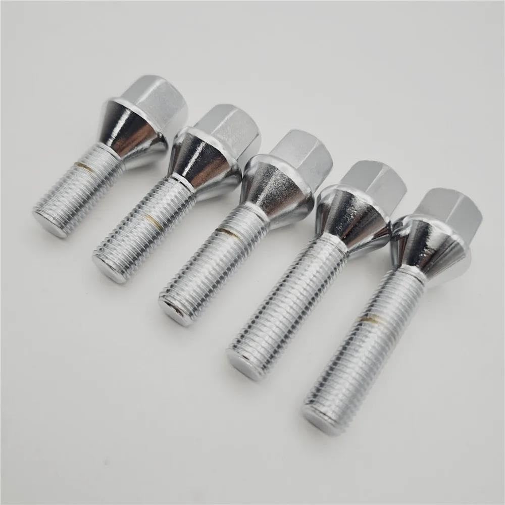 Cttabkl Kompatibel Mit Suzuki Leichtmetallradschrauben, Muttern, Radmuttern, M12 X 1,5, 17 Mm Sechskantkegel, Autozubehör, 4 Stück Radschraubenmuttern(40mm Thread x4PCS) von Cttabkl