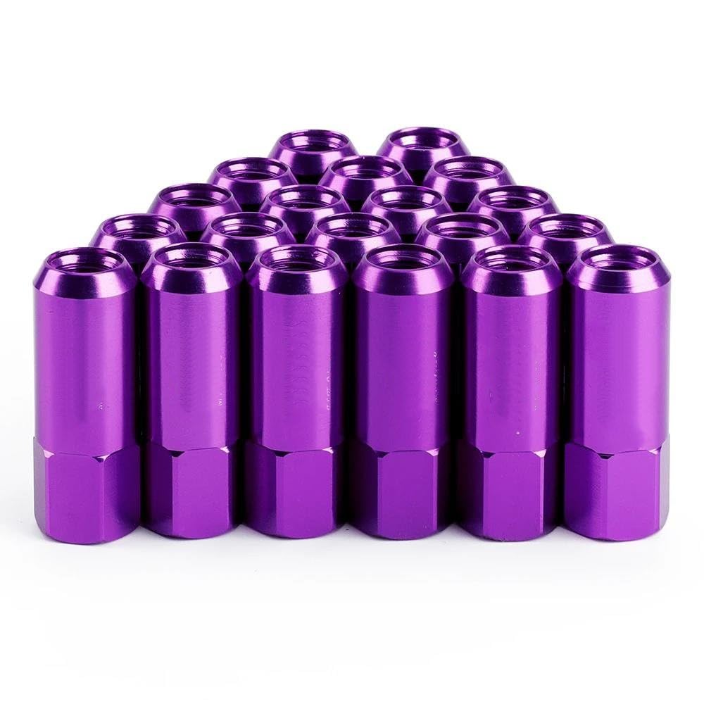 Cttabkl Radmuttern Radschrauben Radmuttern M14x1,5 20 Stück Aluminium Radmuttern Schrauben Radschrauben 60/50mm 20pcs Radschraubenmuttern(Purple) von Cttabkl