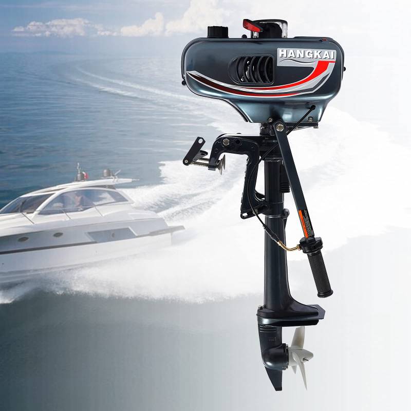 3.5HP 2 Stroke Elektromotor Bootsmotor Outboard Motor Fishing Inflatable CDI System für Von 100-200 kg für Den Betrieb Im Flachen,8-10 km/h von CuCummoo