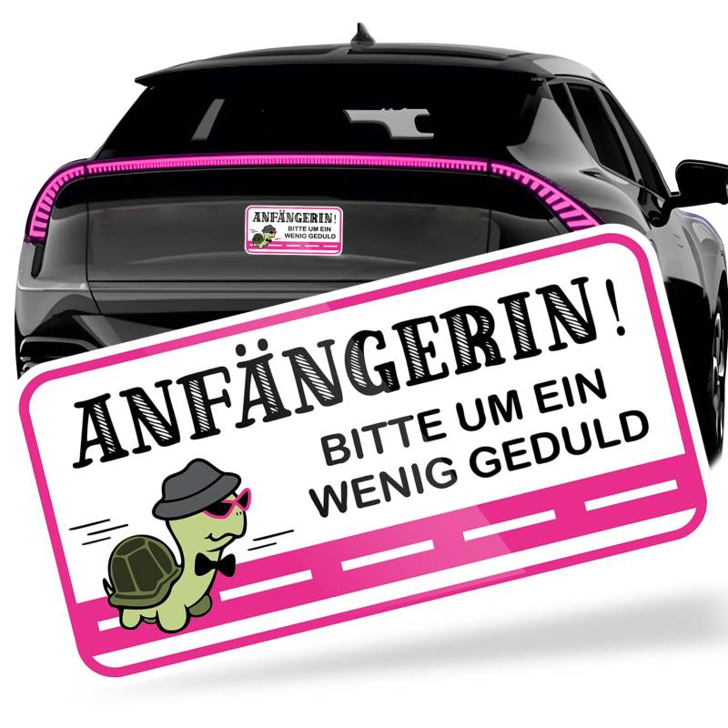 Cuayaes Fahranfänger Aufkleber Magnetschild, 20x10cm Anfänger Schild Auto Reflektierend Magnetfolie Warntafel Schild Führerschein bestanden Geschenk für Fahranfängerin Geschenk von Cuayaes