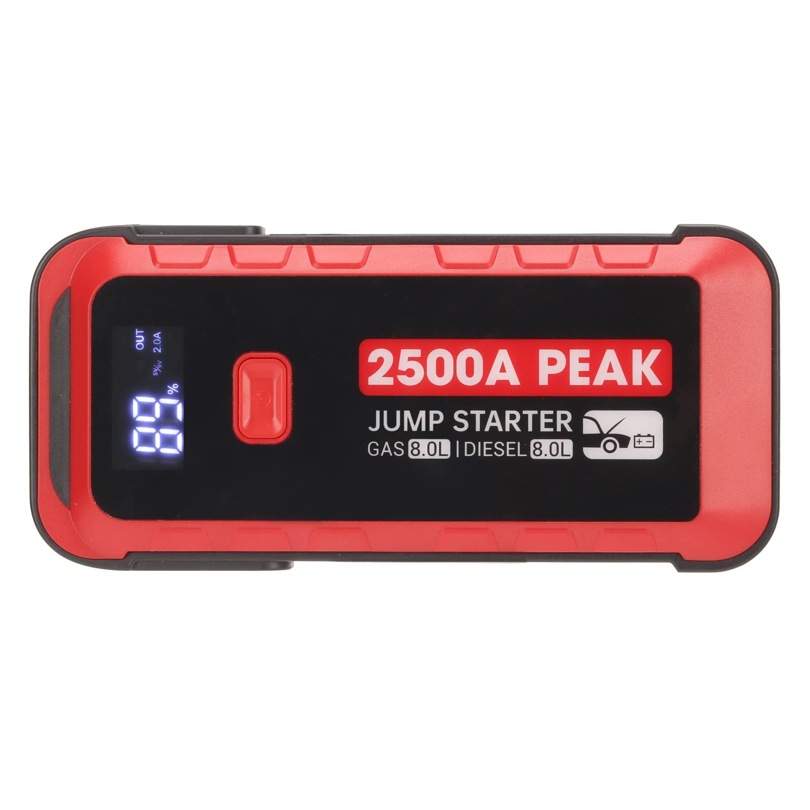 Auto Starthilfe 2500A 25800mAh Batterieladung für 12V Auto LKW Motorrad, Tragbares Kfz-Powerbank-Ladegerät, Wasserdichter IP66-Batterie-Booster mit LCD-Display und LED-Leuchten von Cuifati