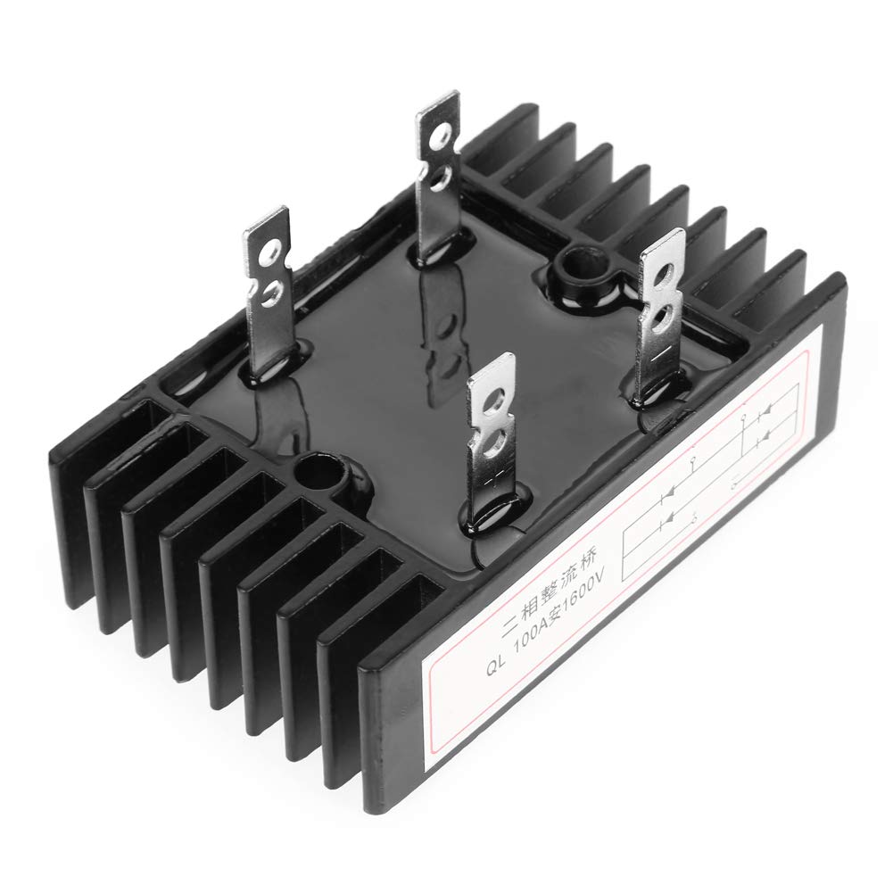 Culnflun 100A 1600V Hochleistungs-2-Phasen-Diodenbrückengleichrichter Stabile Leistung Netzteil Metall Kunststoff 9,8 * 6 * 5,3 cm von Culnflun