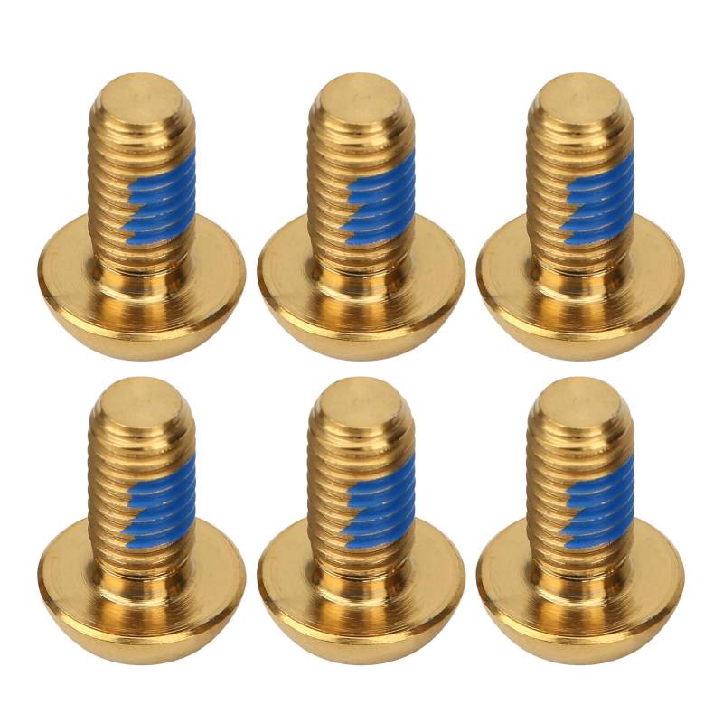 Culnflun 6pcs M5x10 mm Titanlegungsradfahrradfahrradbremsbremsscheibe T25 Schrauben Schrauben hohe Festigkeit Korrosionsbeständiges Haltbarkeit leicht (Gold) von Culnflun