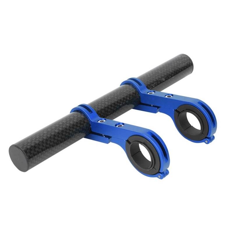 Culnflun Bike Multifunktionserweiterung Bracket Light Support Taschenlampenständer Kohlenstoffkorn Doppelklemme für Radsportliebhaber (Blau) von Culnflun