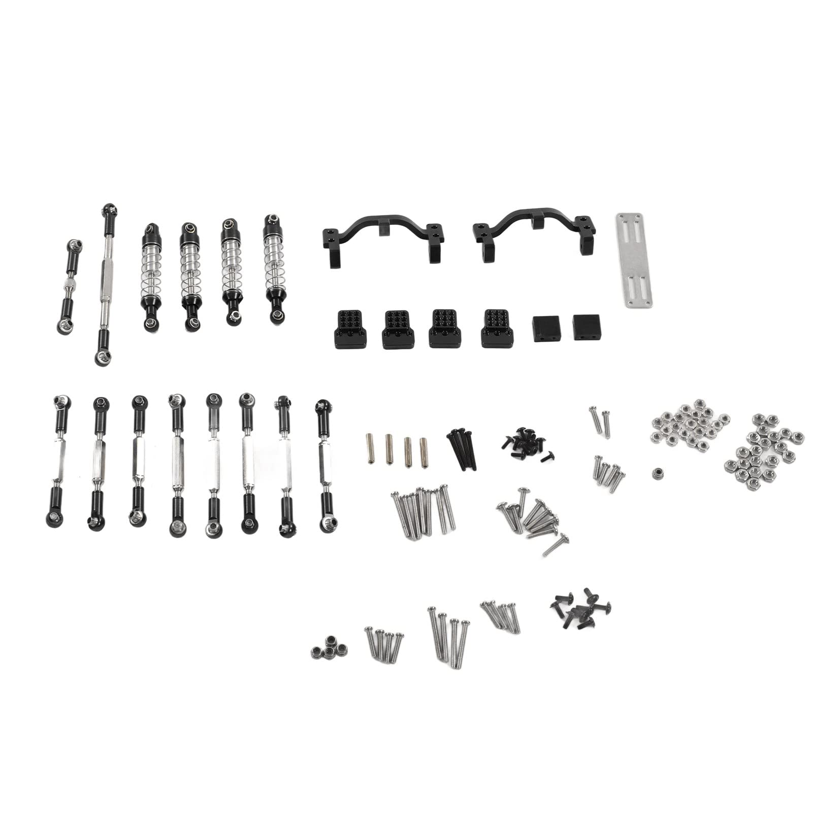 Culnflun RC -Auto -Upgrade Ersatzkit Leichtes Aluminiumlegierschock -Stoßdämpfer Absorber Pull Rod Kit für WPL C24 C14 C14K C24K RC -Auto -Enthusiasten (Black) von Culnflun