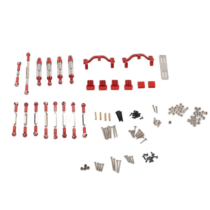 Culnflun RC -Auto -Upgrade Ersatzkit Leichtes Aluminiumlegierschock -Stoßdämpfer Absorber Pull Rod Kit für WPL C24 C14 C14K C24K RC -Auto -Enthusiasten (Red) von Culnflun