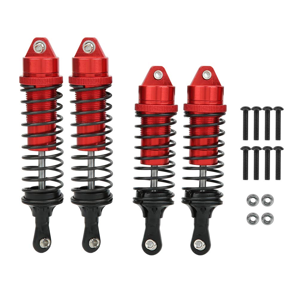 Culnflun RC Car Shocks Struts Damper, Aluminum Alloy Adjustable Tension Shock Absorption Performance Upgrade, for 1/10 SLASH RC Car (Red) von Culnflun