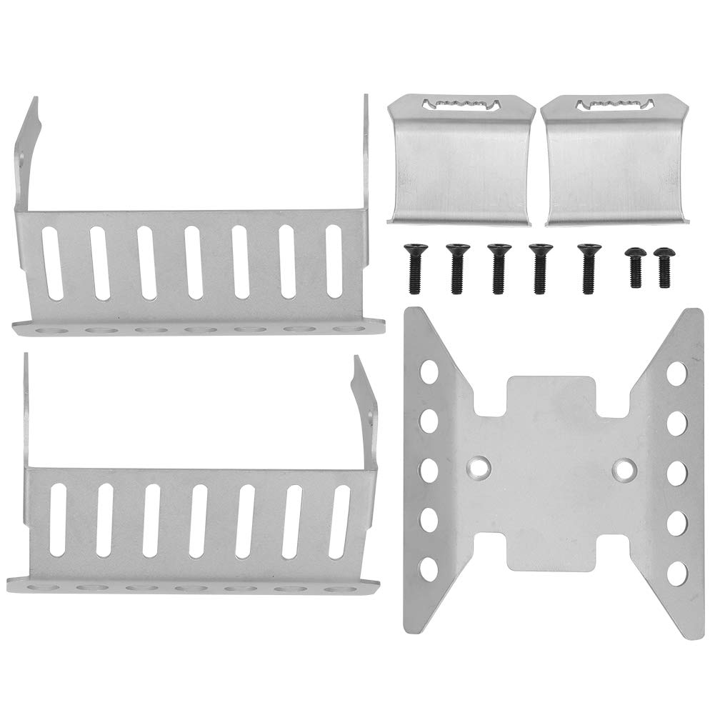 Culnflun RC -Chassis -Rüstung, 5pcs Edelstahl -Achse -Schutzplatten RC -Chassis -Rüstung für axiale SCX10 III AXI03007 RC -Auto Silber von Culnflun