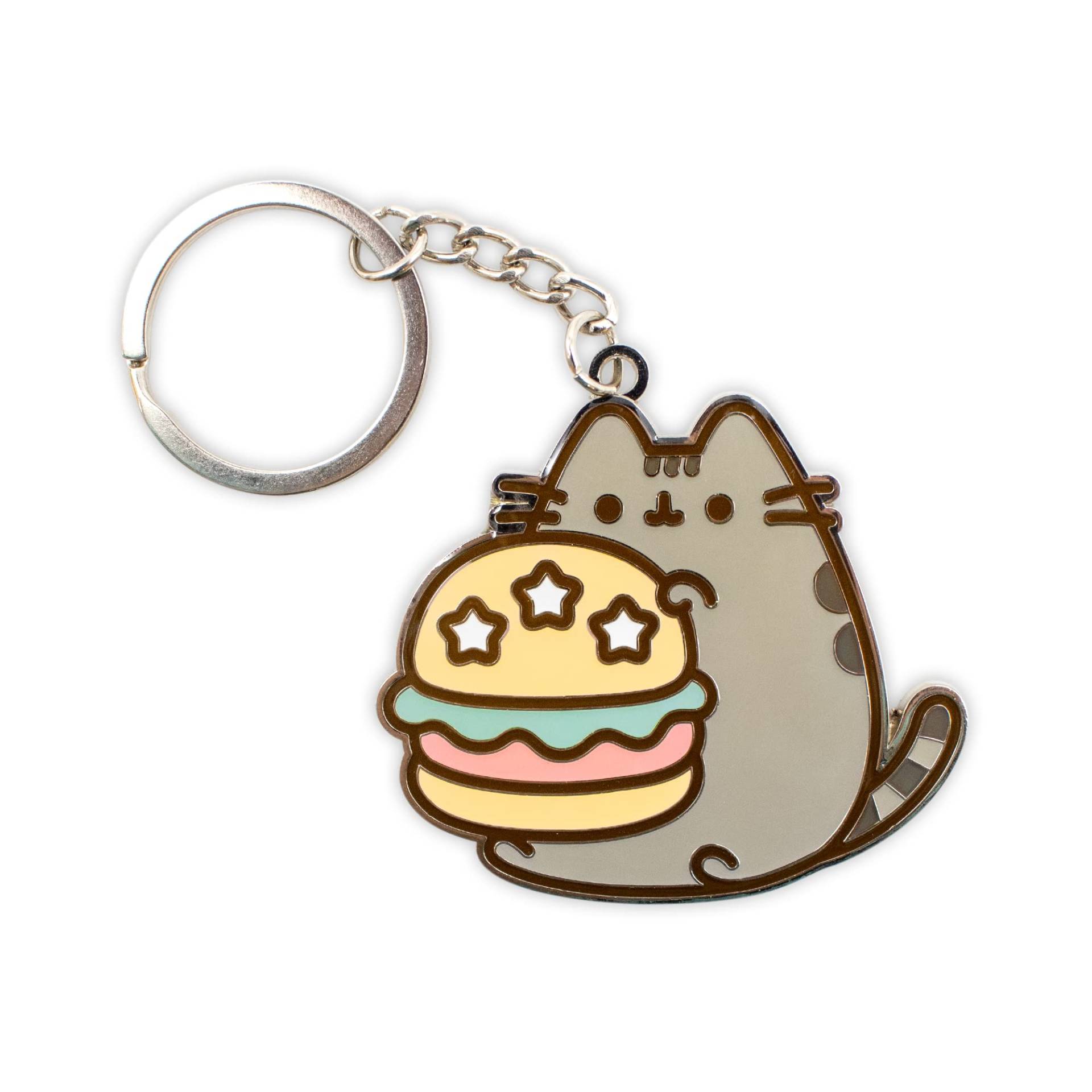 CultureFly Pusheen Cheeseburger Metall-Schlüsselanhänger, Mehrfarbig von Culture Fly