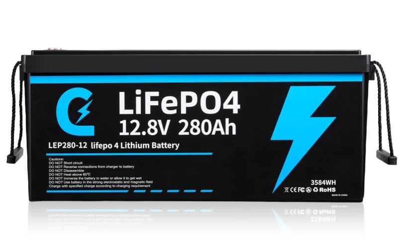 Lifepo4 280Ah 12V Lithium Batterie mit Deep Cycle 12.8v 280Ah Wiederaufladbar Batterie mit BMS Schutz 15000 Zyklen Perfekter Ersatz Bleiakku Geeignet für Wohnmobil, Boote, Camping (12.8V 280Ah) von Cunsieun