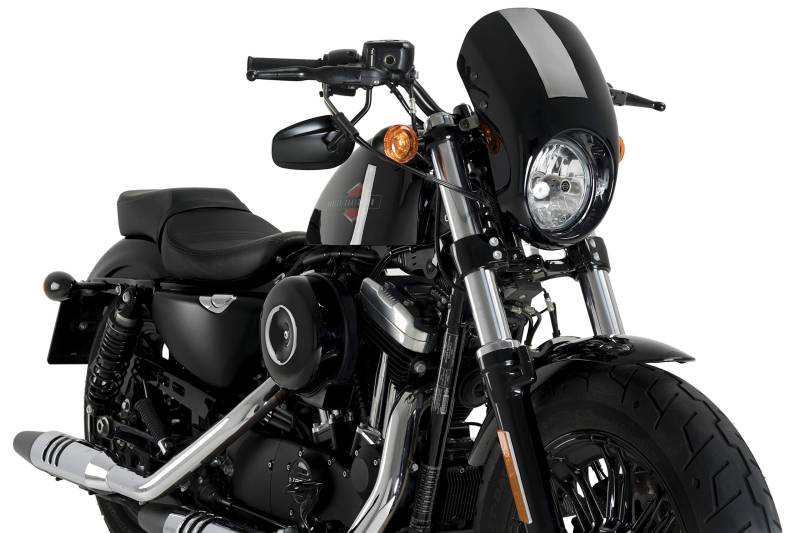 Customacces Verkleidungscheibe Modell Anarchy Schwarz für Harley Davidson Sportster 1200 Forty-Eight XL1200X 17'-19' von Customacces