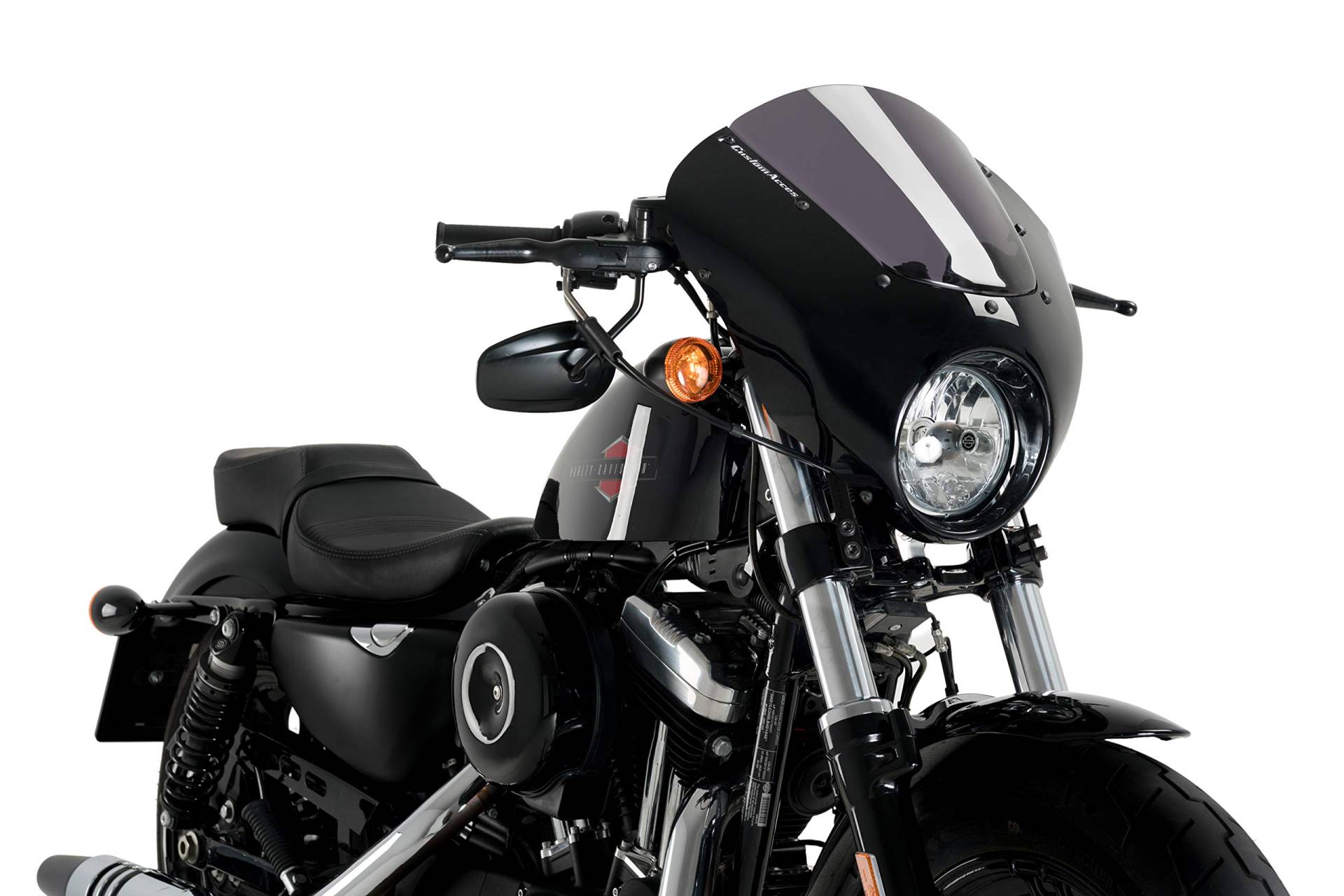 Customacces Verkleidungscheibe Modell Dark Night Stark Getönt für Harley Davidson Sportster 1200 Forty-Eight XL1200X 20'-22' von Customacces