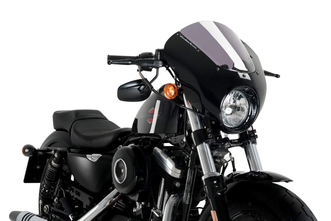 Verkleidungscheibe Dark Night Modell Schwarz Customacces für Harley Davidson Sportster Iron XL1200N 19' von Customacces