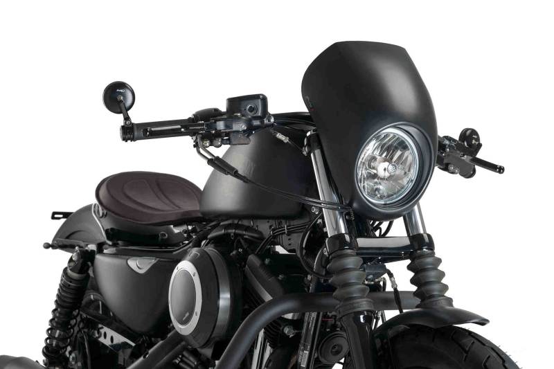 Verkleidungscheibe Free Spirit Modell Matt Schwarz Customacces für Harley Davidson Sportster 883 Superlow 11'-19', AZ1107N von Customacces