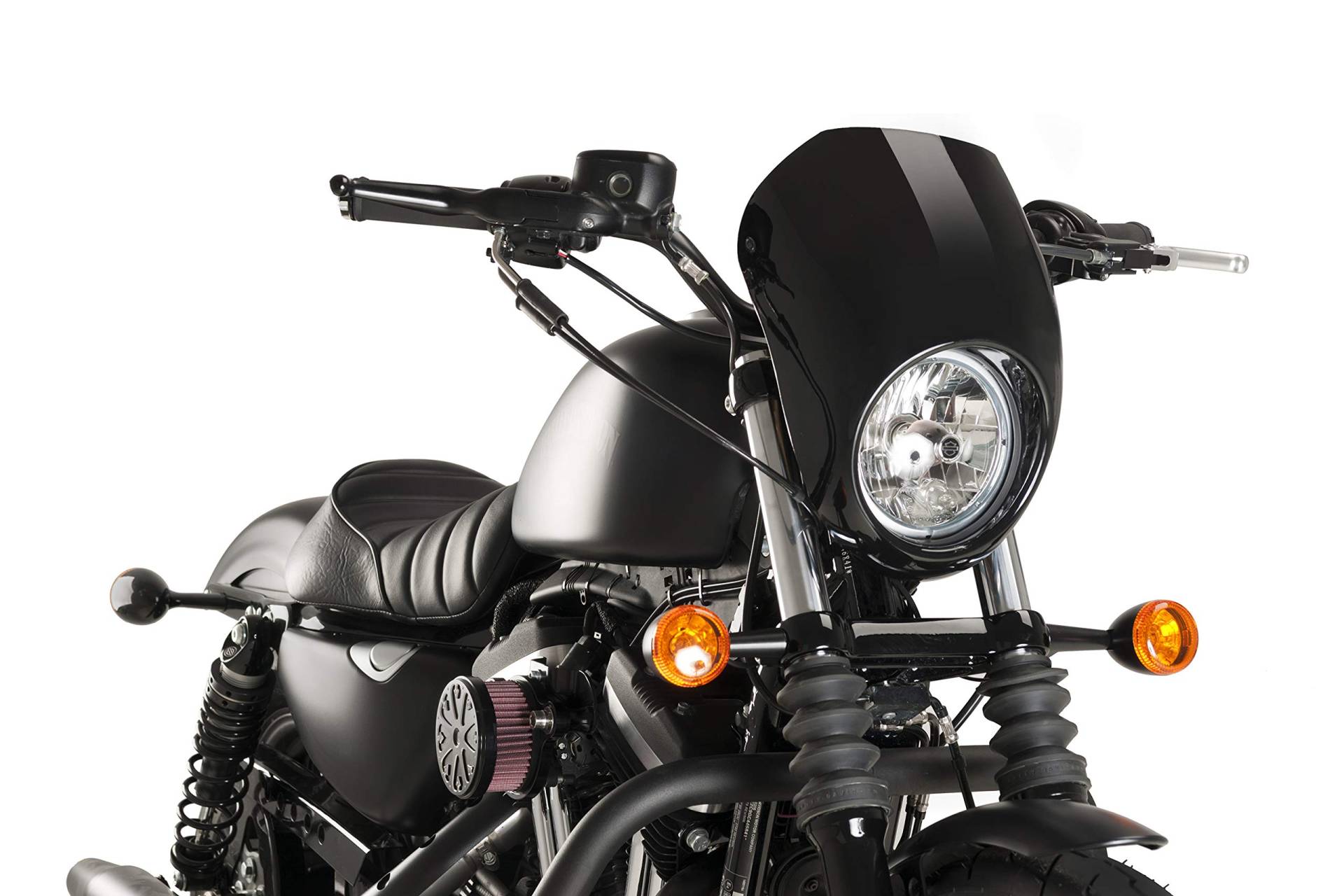 Verkleidungscheibe Free Spirit Modell Schwarz Customacces für Harley Davidson Sportster 883 Iron 09'-09', AZ1103N von Customacces