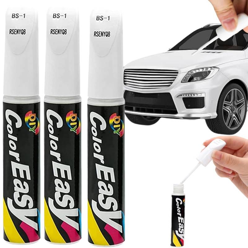 Cutiolly Lackstift,3pcs Auto Lackstift,Auto Reparatur Lack,Auto Pinsel,Lack Reparatur,Auto Kratzer Reparatur Stift,Kratzer Entferner,Lackstift Auto Lack Reparatur für Auto Kratzer Reparatur,Weiß von Cutiolly