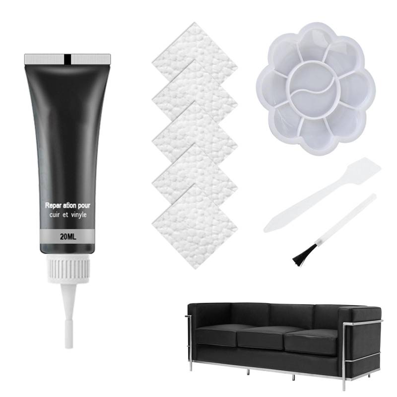 Cutiolly Leder Reparatur Set,Lederreparatur Creme,Leder Restaurator,Flüssigleder Leder Reparatur,Vinyl Polster Reparatursatz,Sofa Leder Reparatur,Leder Reparatursätze für Autositze,Sofas,Schwarze von Cutiolly