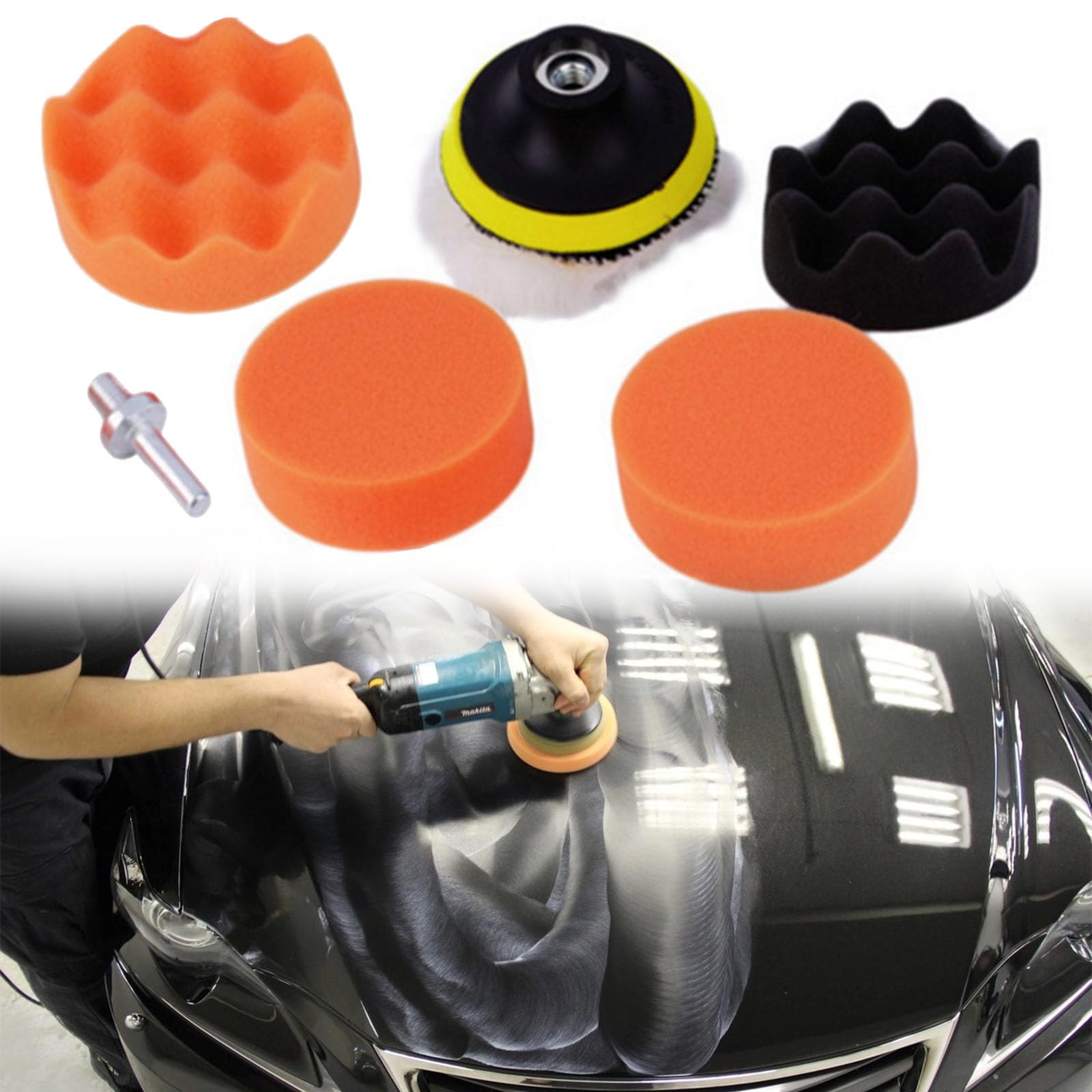 Cutiolly Polierschwamm Auto,7pcs Polierschwämme Pads,Wachs Schwämme Pad,Polierpad Schwämme,Schwamm Polierschaum Pad Set,Polierschwamm Polierpads Polierauflage für Auto Poliermaschine von Cutiolly