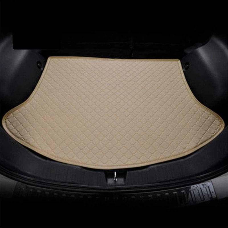 Auto Leder Kofferraummatten FüR FIAT 500/500C/500E/Abarth 500 2007-2022,Kofferraum Schutzmatte Kofferraumwanne Teppich rutschfest Auto ZubehöR,B/Beige von CutuLi