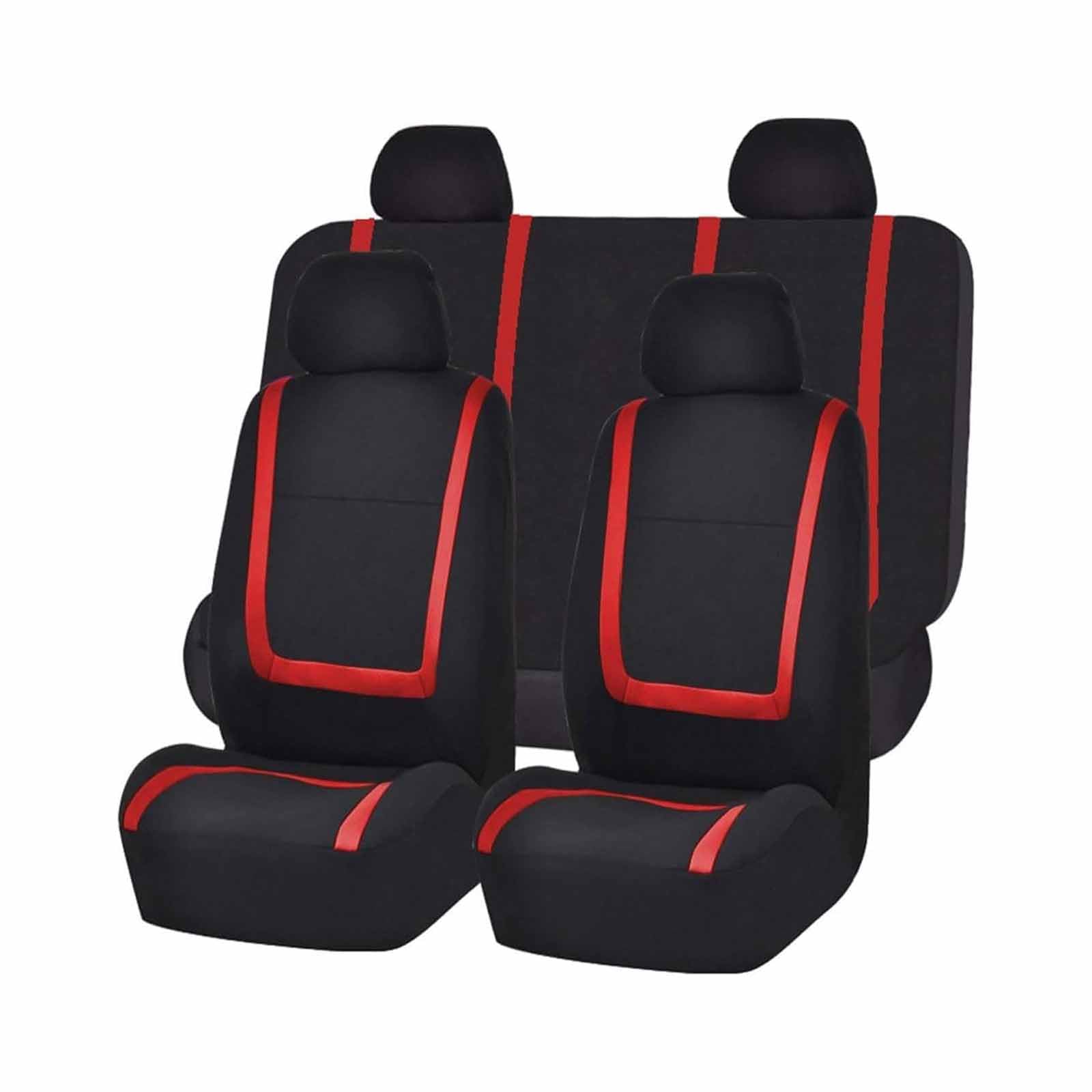 Auto Sitzbezüge Set FüR Mazda CX-5 CX5 2.Gen 1.Gen KF KE 2012-2024, Sitzbezüge Sitzschoner sitzbezüge Set Vordersitze und Rückbank Innenraum Zubehör, C/Black Red von CutuLi