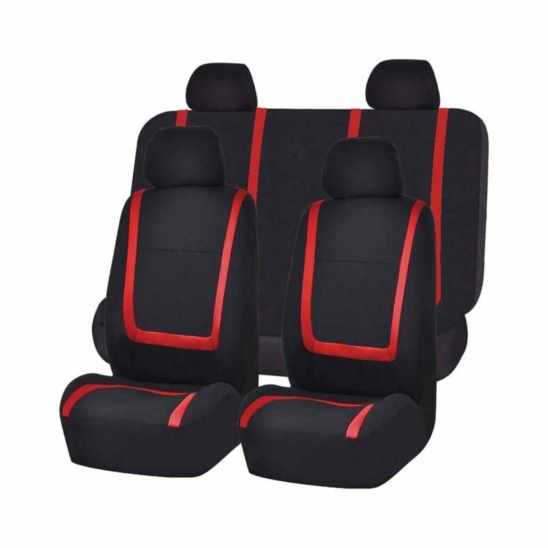 Auto Sitzbezüge Set FüR Mini Cooper R56 One Cooper S, Sitzbezüge Sitzschoner sitzbezüge Set Vordersitze und Rückbank Innenraum Zubehör, C/Black Red von CutuLi