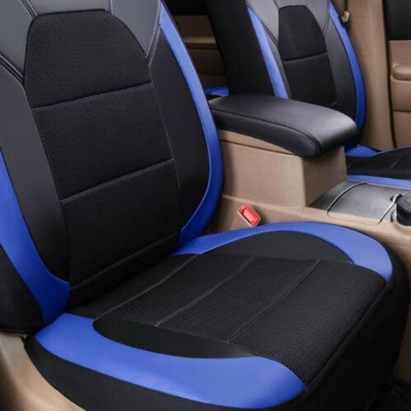 CutuLi Auto Sitzbezüge Sets FüR H-yundai Tucson 2019-2023, Leder Auto Schonbezug Full Set Sitzbezug Vordersitze Rücksitzschoner Auto Zubehör,A/Black Blue von CutuLi