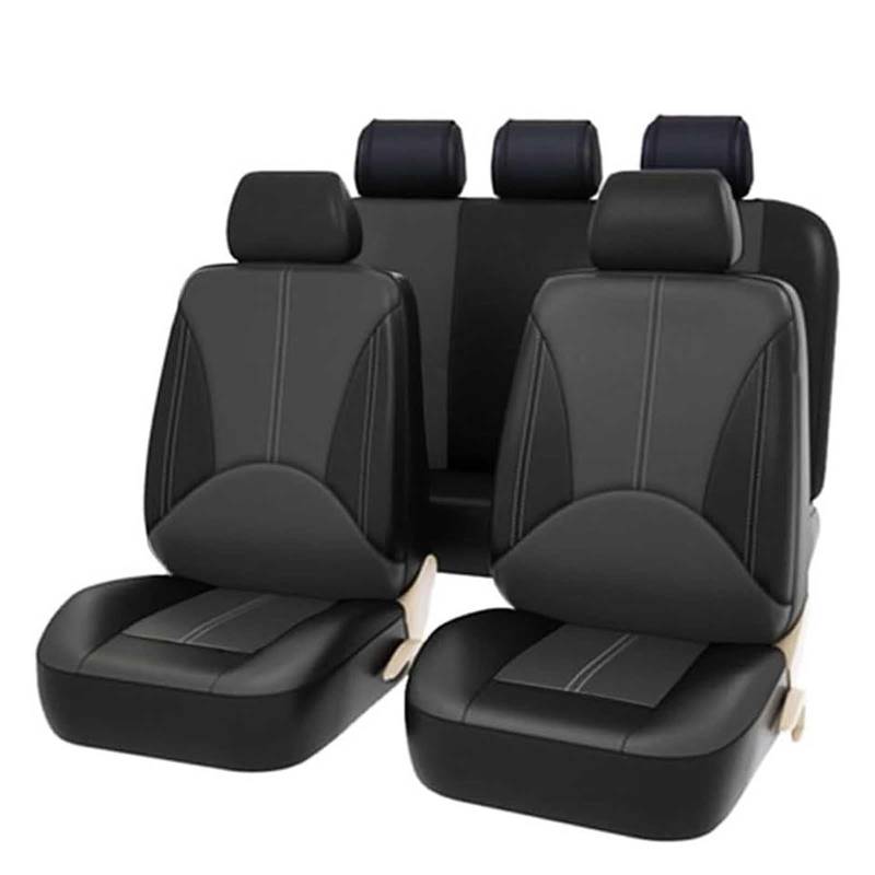 CutuLi Auto Sitzbezüge Sets FüR Mazda CX-30 2019-2022, Leder Komplett-Set Autositzbezüge Wasserdicht Atmungsaktiv Auto Innenraum Zubehör,C/Black Grey von CutuLi