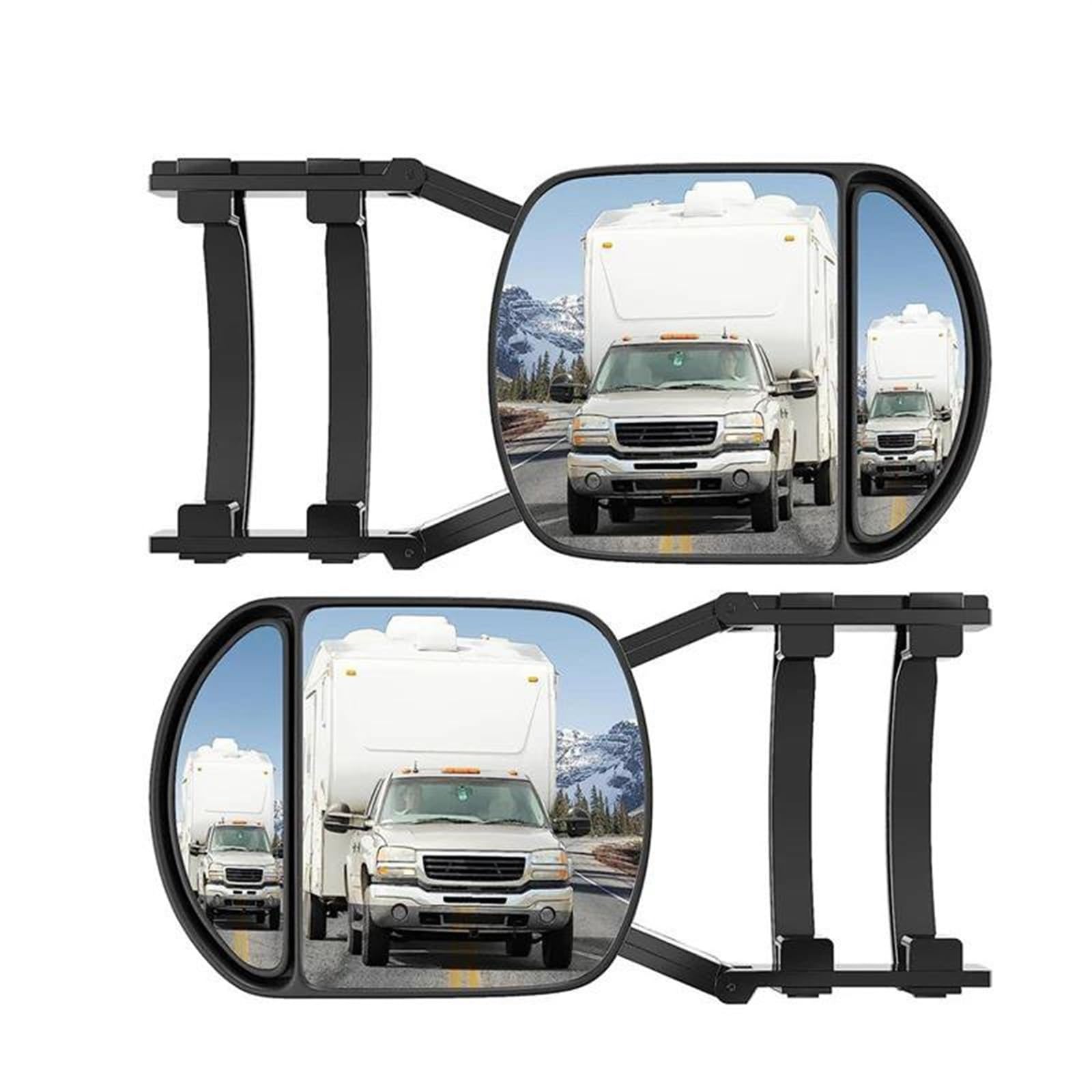 Außenspiegel Glas 2Pcs Auto Verlängerung Sicher Seite Spiegel Universal Abschleppen Spiegel Einstellbare Abschleppen Spiegel LKW Blind Spot Umkehr Spiegel Spiegelglas Ersatz von Cvgffs