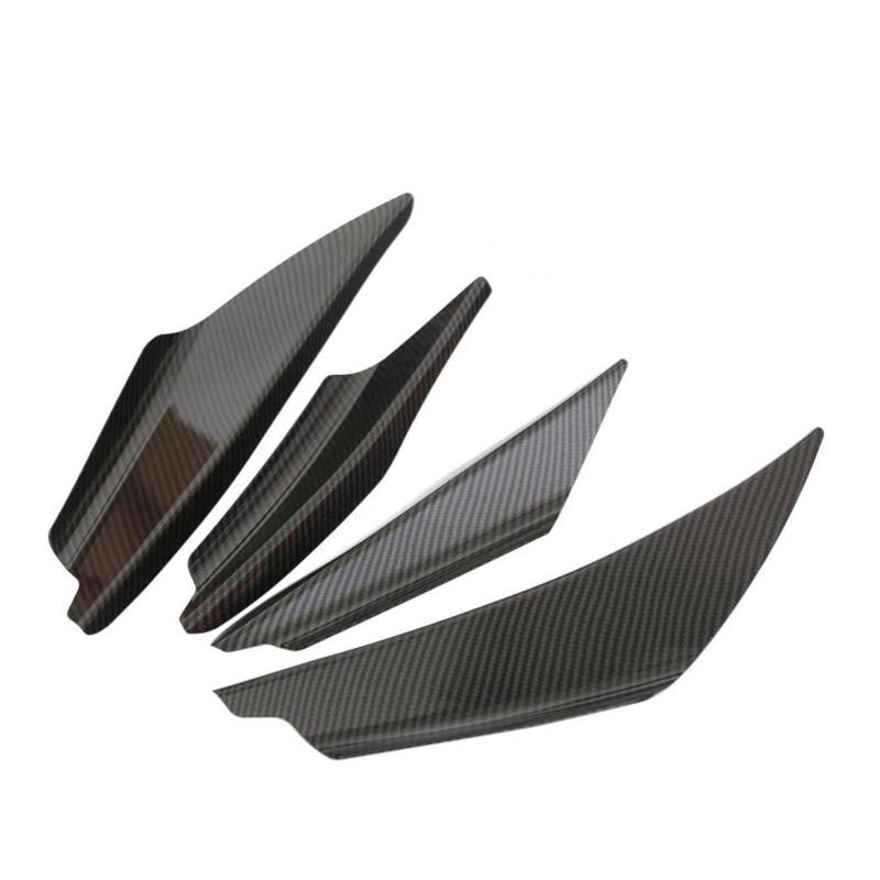 Auto Frontlippe Spoiler 4-teiliges Universal-Auto-Frontstoßstangen-Spoiler-Set Kratzstreifen Auto-Frontstoßstange Lippe Canards Splitter Front Spoiler Lippe(Carbon Fiber) von Cvgffs