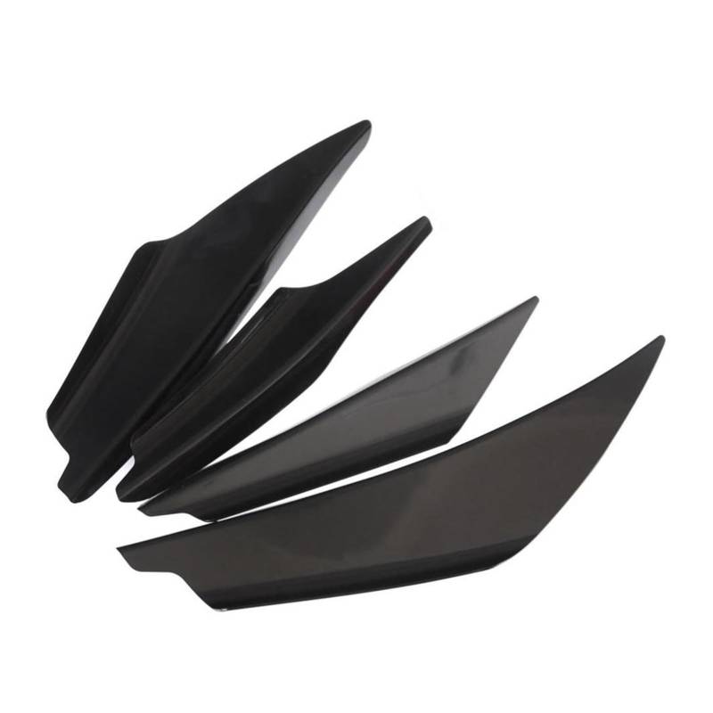 Auto Frontlippe Spoiler 4-teiliges Universal-Auto-Frontstoßstangen-Spoiler-Set Kratzstreifen Auto-Frontstoßstange Lippe Canards Splitter Front Spoiler Lippe(Schwarz) von Cvgffs