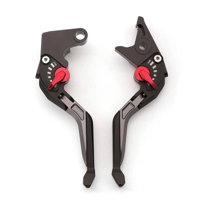 Bremshebel Für Daytona 675R 2011-2016 CNC 3D Verstellbare Faltbare Ausziehbare Motorradbremskupplungshebel Griffgriffe Set Bremsgriff(Black-Gray Lever) von Cvgffs