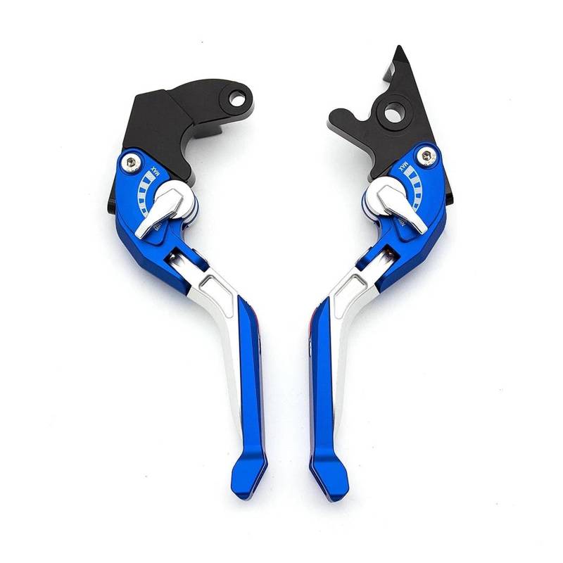 Bremshebel Für Daytona 675R 2011-2016 CNC 3D Verstellbare Faltbare Ausziehbare Motorradbremskupplungshebel Griffgriffe Set Bremsgriff(Blue-Silver Lever) von Cvgffs