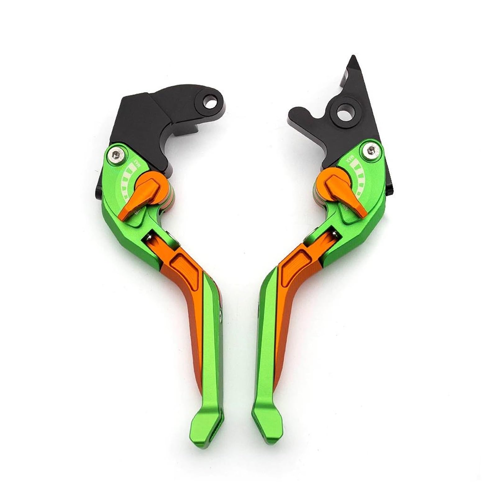 Bremshebel Für Daytona 675R 2011-2016 CNC 3D Verstellbare Faltbare Ausziehbare Motorradbremskupplungshebel Griffgriffe Set Bremsgriff(Green-Orange Lever) von Cvgffs