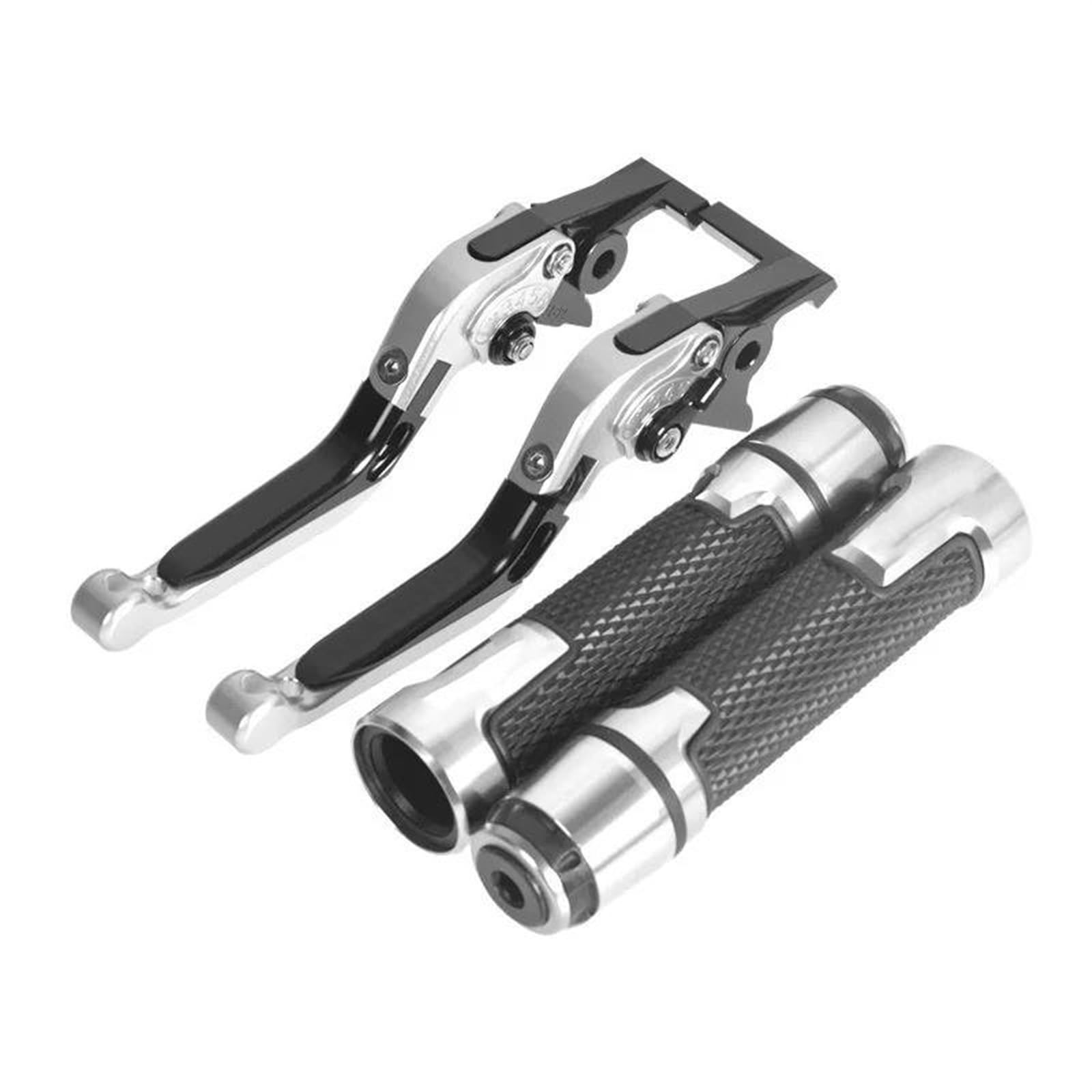 Bremshebel Für Xmax 250/300/400 Motorrad Bremse Kupplung Hebel Folding Erweiterbar Einstellbare Motorrad Teile Bremsgriff(Silber) von Cvgffs