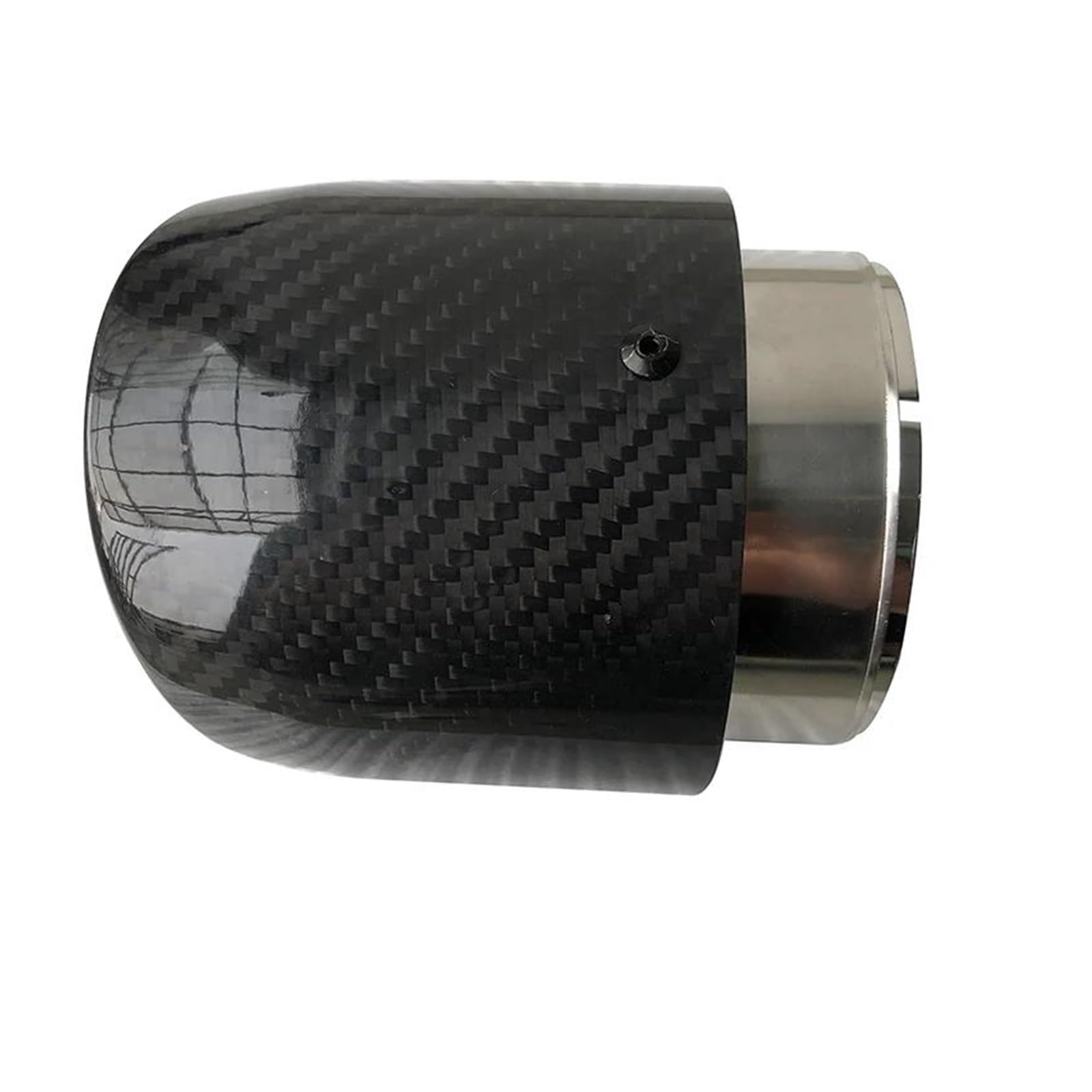 Endrohr 1 Stücke Universal Car Styling Auspuffanlage Kohlefaser Glänzend Endrohr Schwarz Edelstahl Auspuffrohr Endrohr Auspuff Endrohr(54mm Out 101mm) von Cvgffs