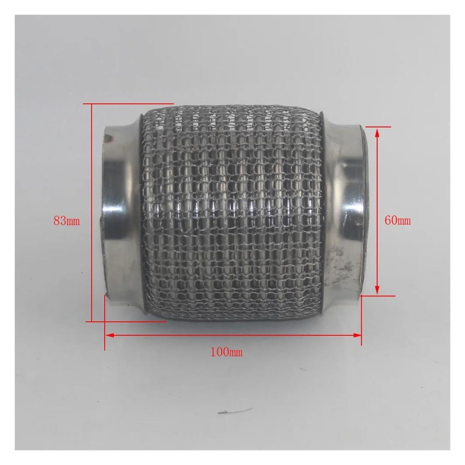 Endrohr 60 Mm Automobil-Auspuffbalg-Edelstahlschlauch Verbunden Mit Dem Schalldämpfer-Stoßdämpfungsschlauch Geflochtenes Hakengeflecht-Expansionsrohr Auspuff Endrohr(A) von Cvgffs