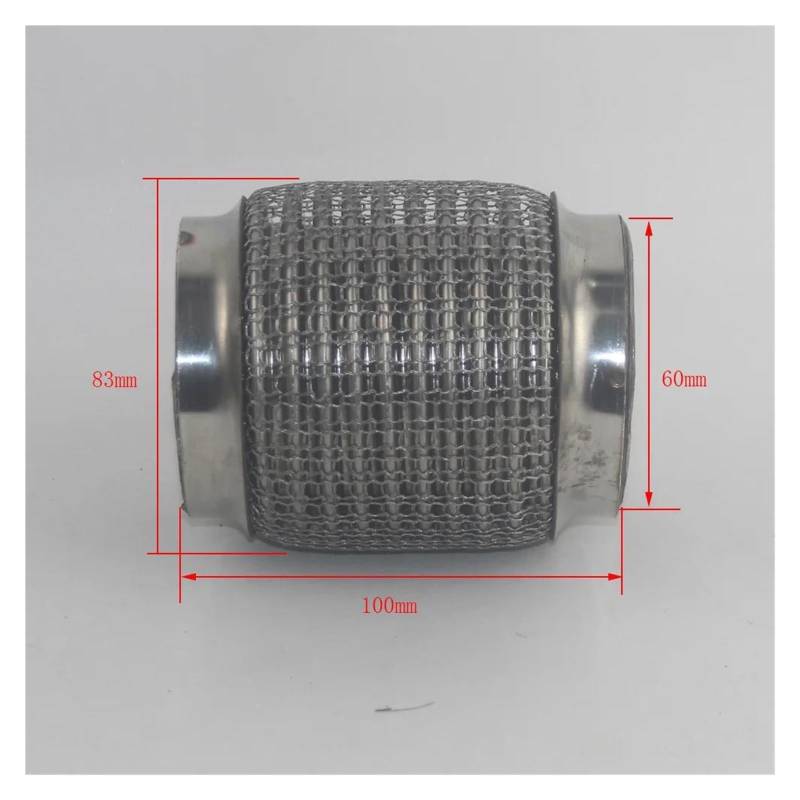 Endrohr 60 Mm Automobil-Auspuffbalg-Edelstahlschlauch Verbunden Mit Dem Schalldämpfer-Stoßdämpfungsschlauch Geflochtenes Hakengeflecht-Expansionsrohr Auspuff Endrohr(A) von Cvgffs