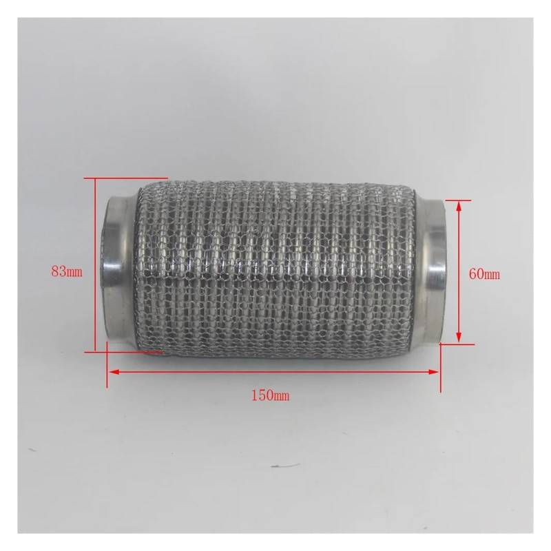 Endrohr 60 Mm Automobil-Auspuffbalg-Edelstahlschlauch Verbunden Mit Dem Schalldämpfer-Stoßdämpfungsschlauch Geflochtenes Hakengeflecht-Expansionsrohr Auspuff Endrohr(C) von Cvgffs