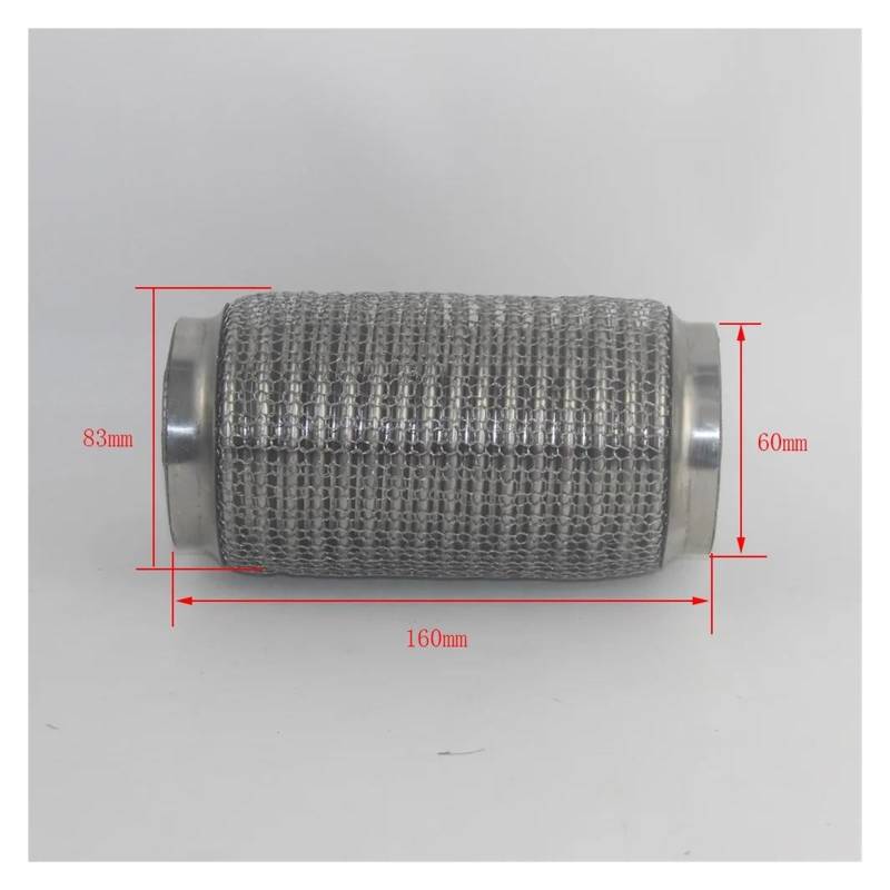 Endrohr 60 Mm Automobil-Auspuffbalg-Edelstahlschlauch Verbunden Mit Dem Schalldämpfer-Stoßdämpfungsschlauch Geflochtenes Hakengeflecht-Expansionsrohr Auspuff Endrohr(D) von Cvgffs