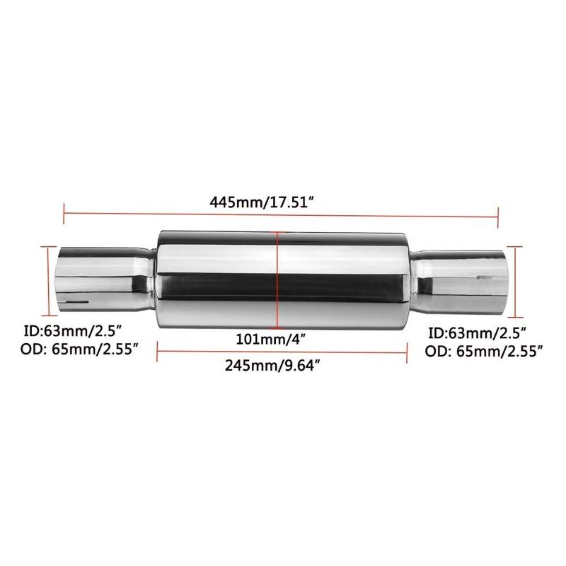 Endrohr Universal 2,25"/2,5" ID Edelstahl Auto Auspuff Schalldämpfer Resonator Chrom Schalldämpferspitze Auspuffanlage Auspuff Endrohr(Size 1) von Cvgffs