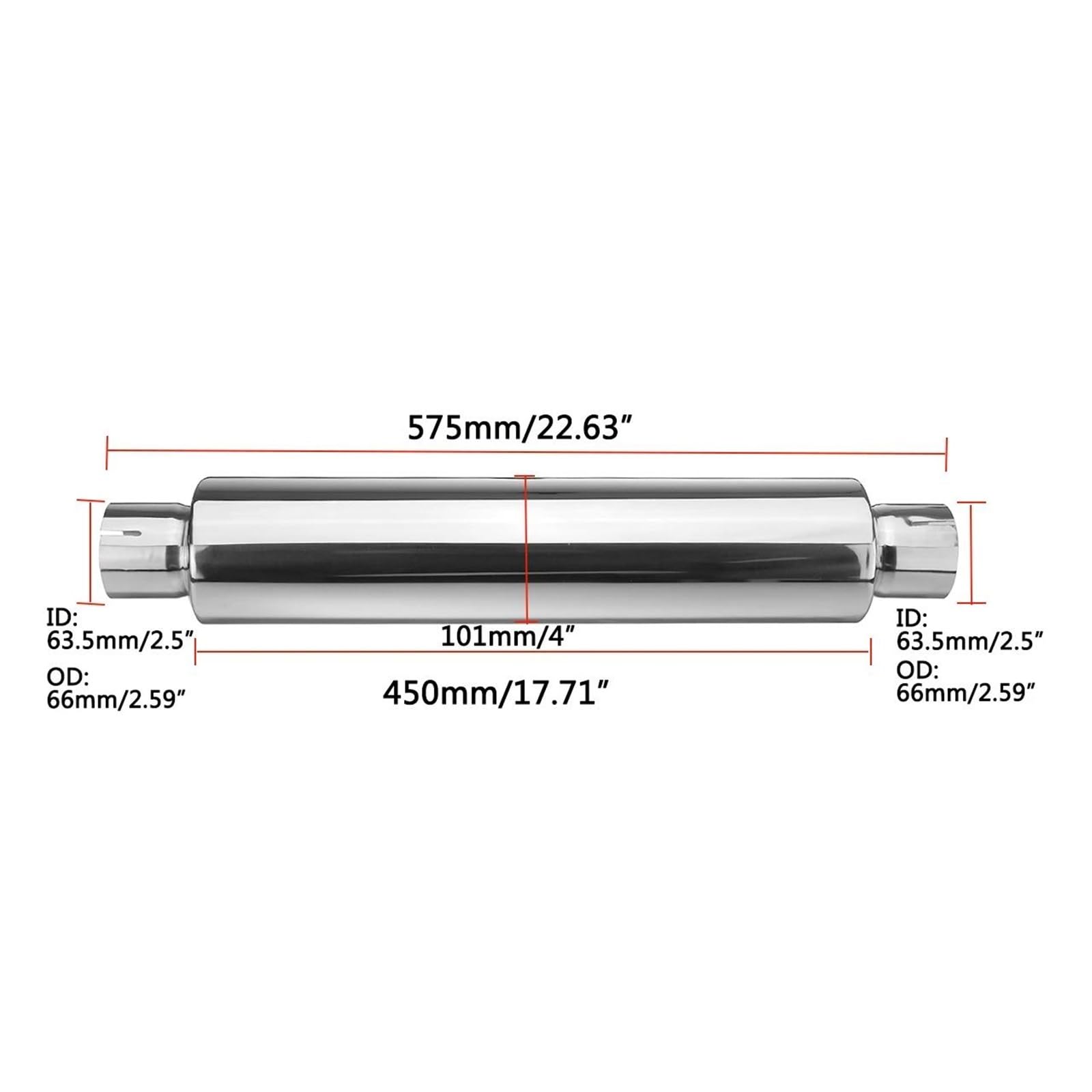 Endrohr Universal 2,25"/2,5" ID Edelstahl Auto Auspuff Schalldämpfer Resonator Chrom Schalldämpferspitze Auspuffanlage Auspuff Endrohr(Size 3) von Cvgffs