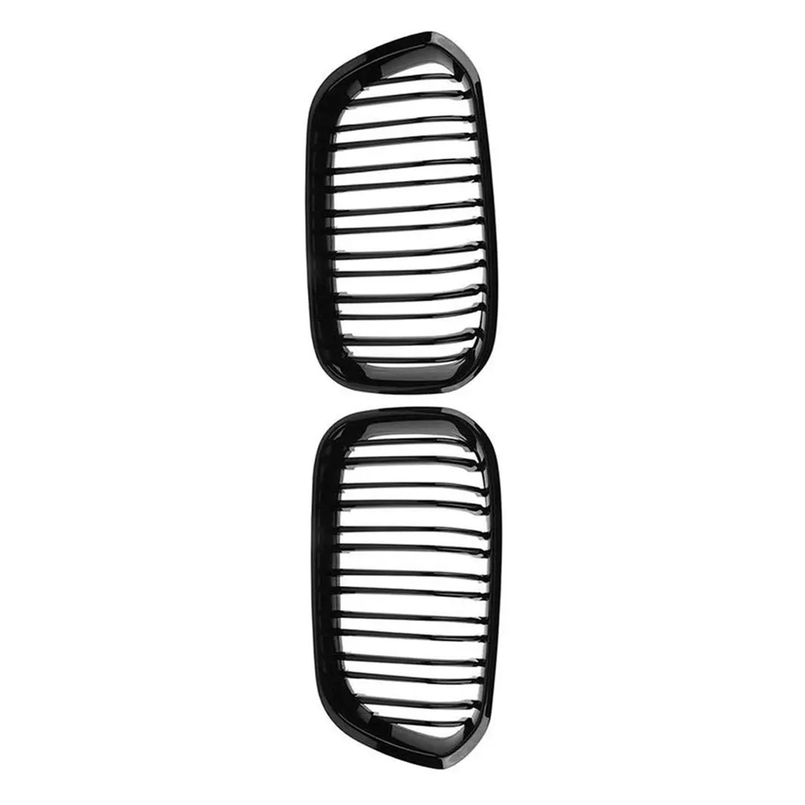 Front Kühlergrille Frills Für 1er F20 F21 2015 2016 2017 2 STÜCKE Glanz Schwarz Frontstoßstange Nierengrill Grill Haube Mesh Doppellinie Gitter Kühlergrill von Cvgffs