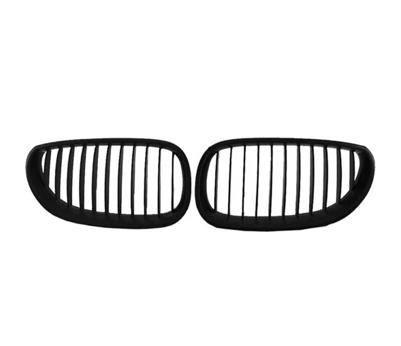 Front Kühlergrille Frills Für 5 Series E60 E61 Für M5 2003 2004 2005 2006 2007 2008 2009 2010 Auto Frontstoßstangengrill Nieren-Racing-Grillgitter Gitter Kühlergrill(Single Slats Matte) von Cvgffs