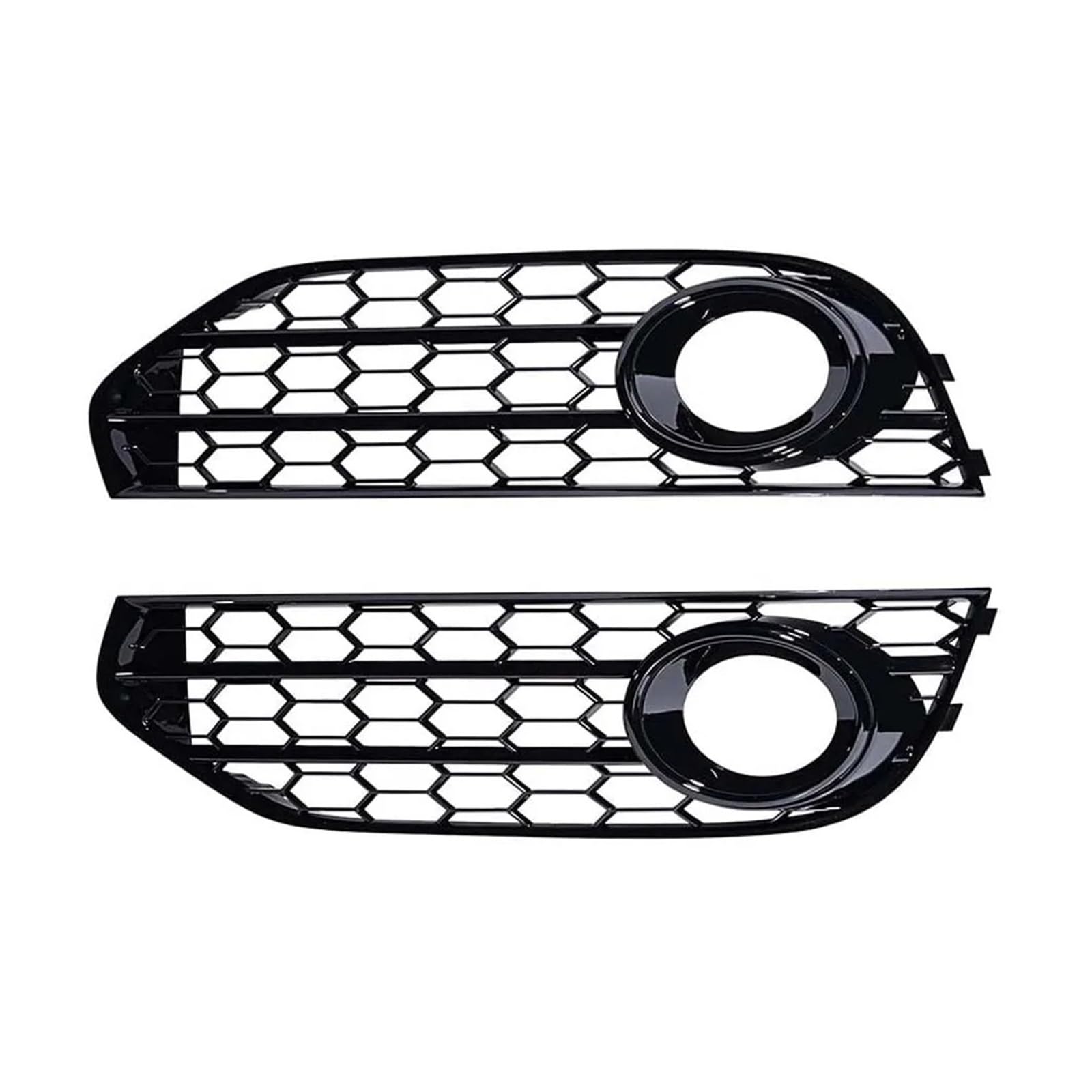 Front Kühlergrille Frills Für A4 B8 Für B8.5 Für Allroad 2009-2015 8K0807681J 2 STÜCKE Auto Frontstoßstange Nebelscheinwerfer Lampengitterabdeckung Gitter Kühlergrill(Black Black Ring) von Cvgffs