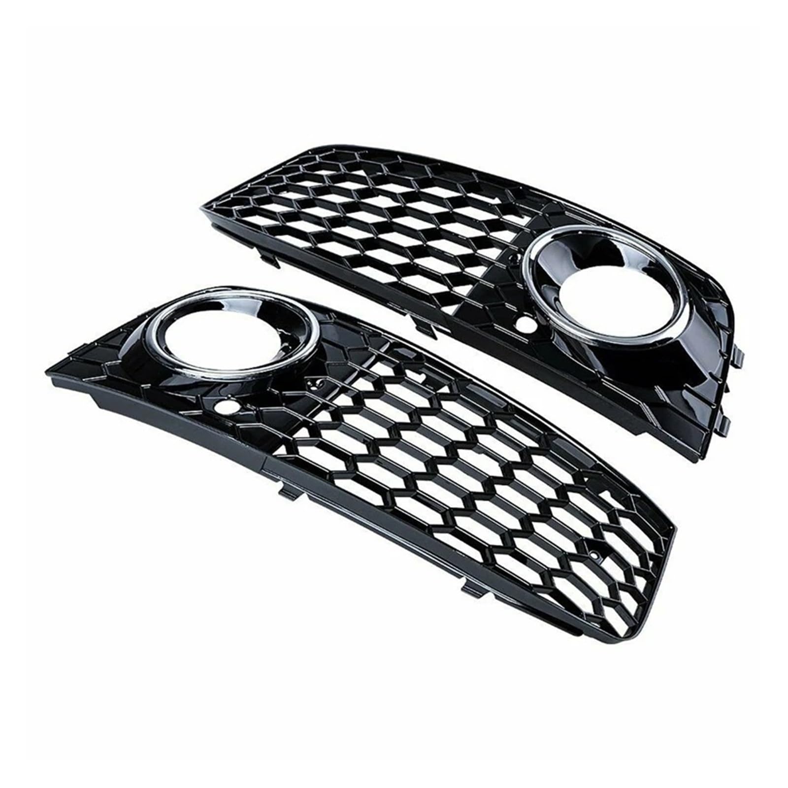 Front Kühlergrille Frills Für A4 Für A 4 B8 2008-2012 Glänzend Frontstoßstange Nebelscheinwerfer Lampe Mesh Grill Grille Chrom Autozubehör Gitter Kühlergrill(Chrome) von Cvgffs