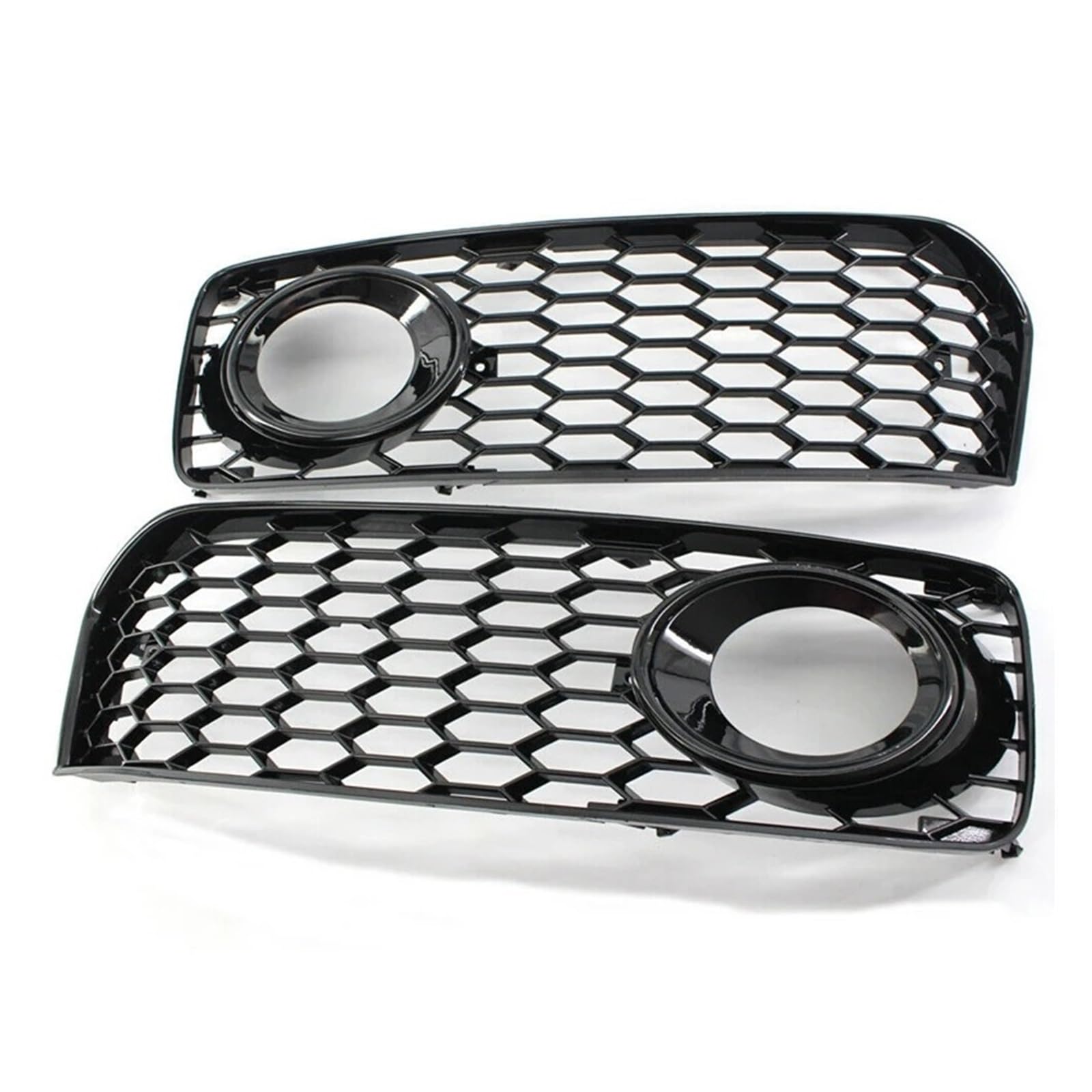 Front Kühlergrille Frills Für A5 Für A 5 B8 SLine S5 HONEYCOMB 2008-2012 2Pcs Auto Front Stoßstange Nebel Licht Lampe Kühlergrill Grill Abdeckung Mesh Honeycomb Hex Gitter Kühlergrill(Schwarz) von Cvgffs