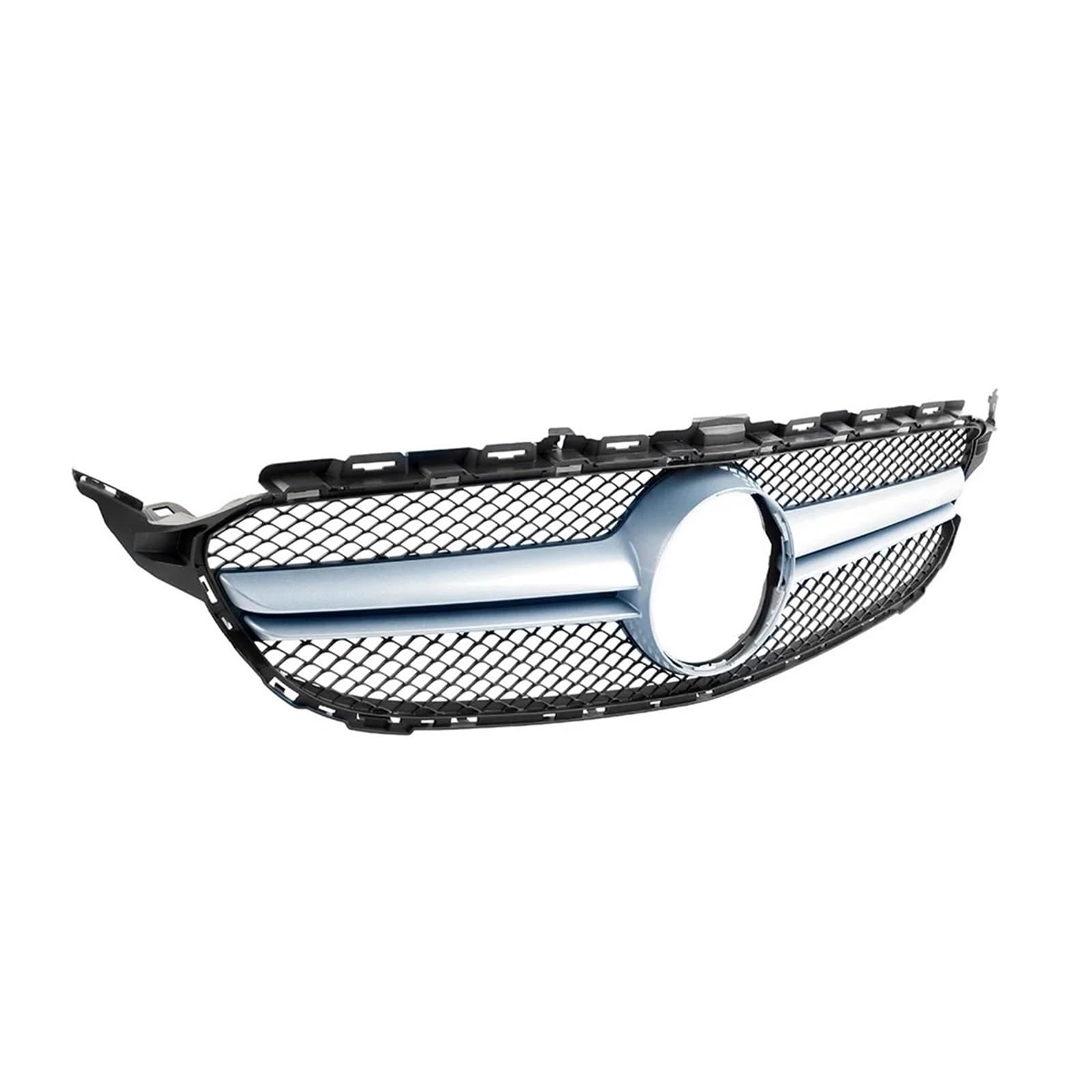 Front Kühlergrille Frills Für Benz C-Klasse W205 W205 C200 C300 C350 C43 2015 2016 2017 2018 Auto Frontstoßstange Haube Kühlergrill Silber Gitter Kühlergrill von Cvgffs