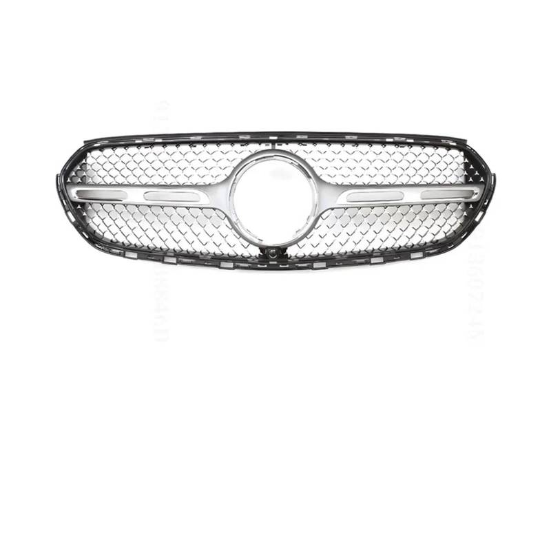 Front Kühlergrille Frills Für Benz Neu Für GLC Für X254 2022 2023 2024+ GT Diamond Style Frontkühlergrill Einlassgitter Mesh Grill Tuning Zubehör Gitter Kühlergrill(DM Silvery) von Cvgffs